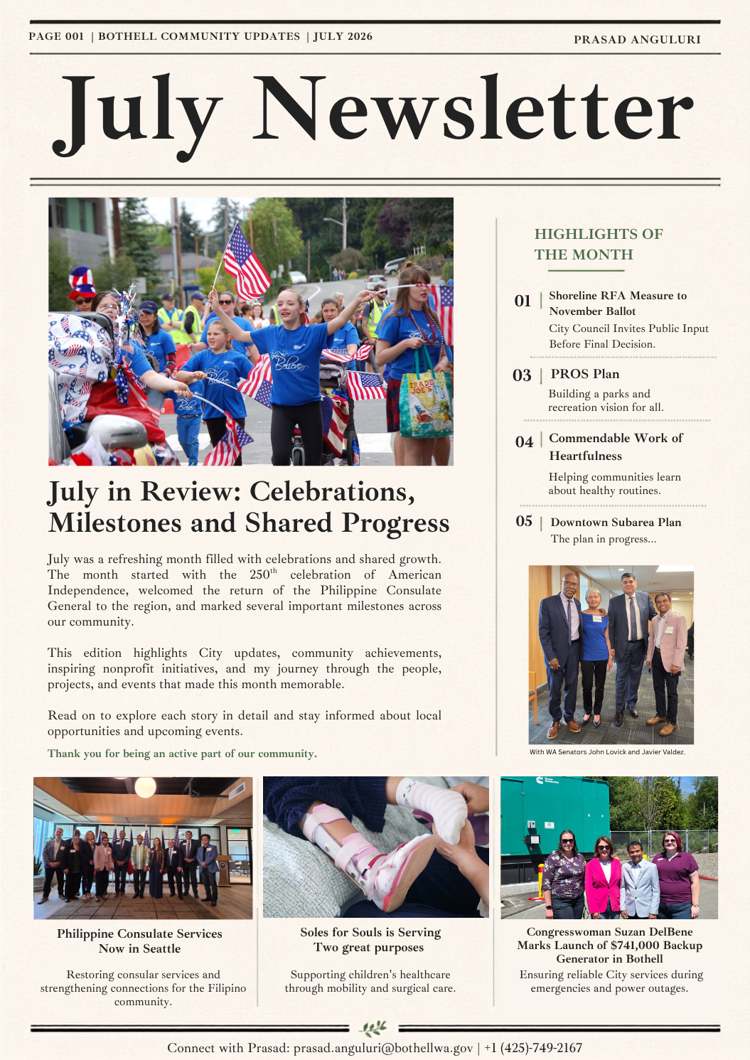 July 2026 Newsletter cover